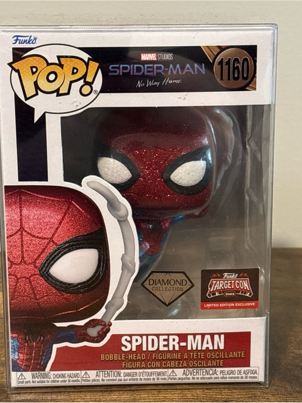 Funko Pop! Spider-Man No Way Home 1160 Diamond 2023 Target Con w/ Protector